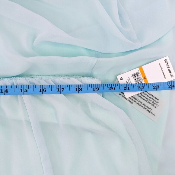 Alex Evenings Light Aqua Tea Length Chiffon Midi Skirt 3X NWT - Picture 8 of 8